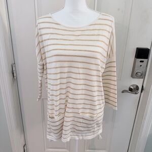 Lilly Pulitzer Elba Coolmax Sweater S | Coconut Shell Stripe